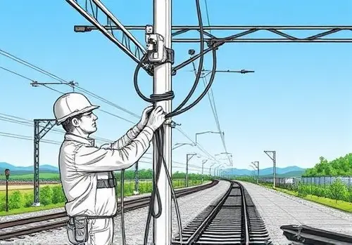 اتصال سیم به تیرک راه آهن